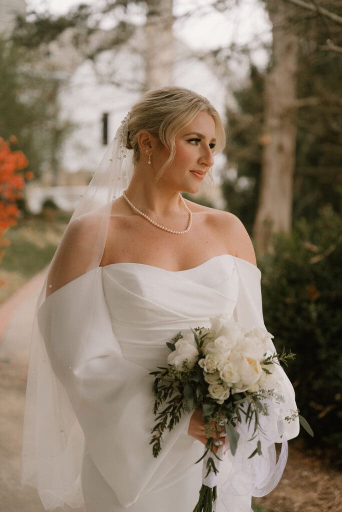 bridal session at intimate wedding