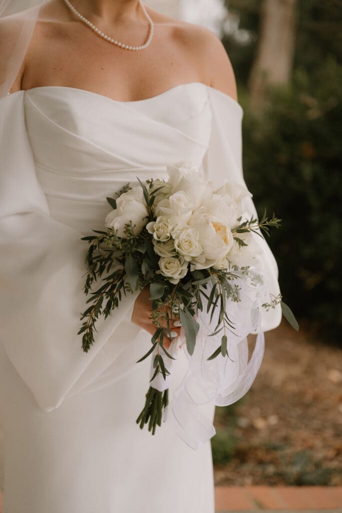 bridal session at intimate wedding