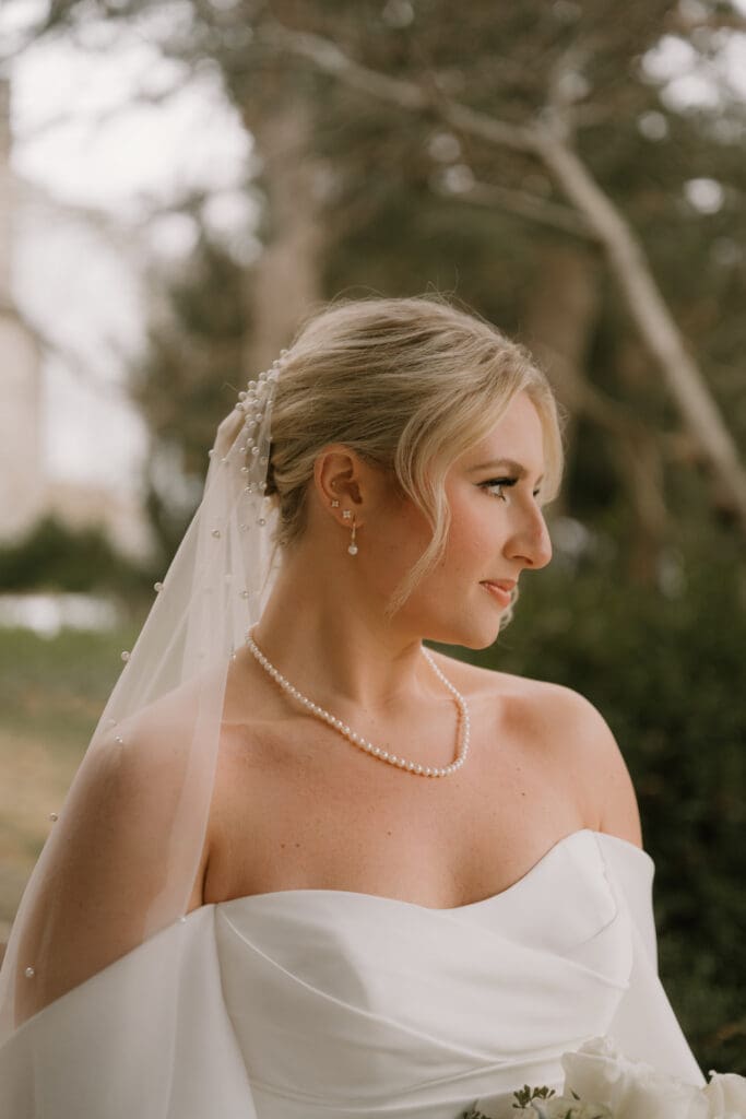 bridal session at intimate wedding