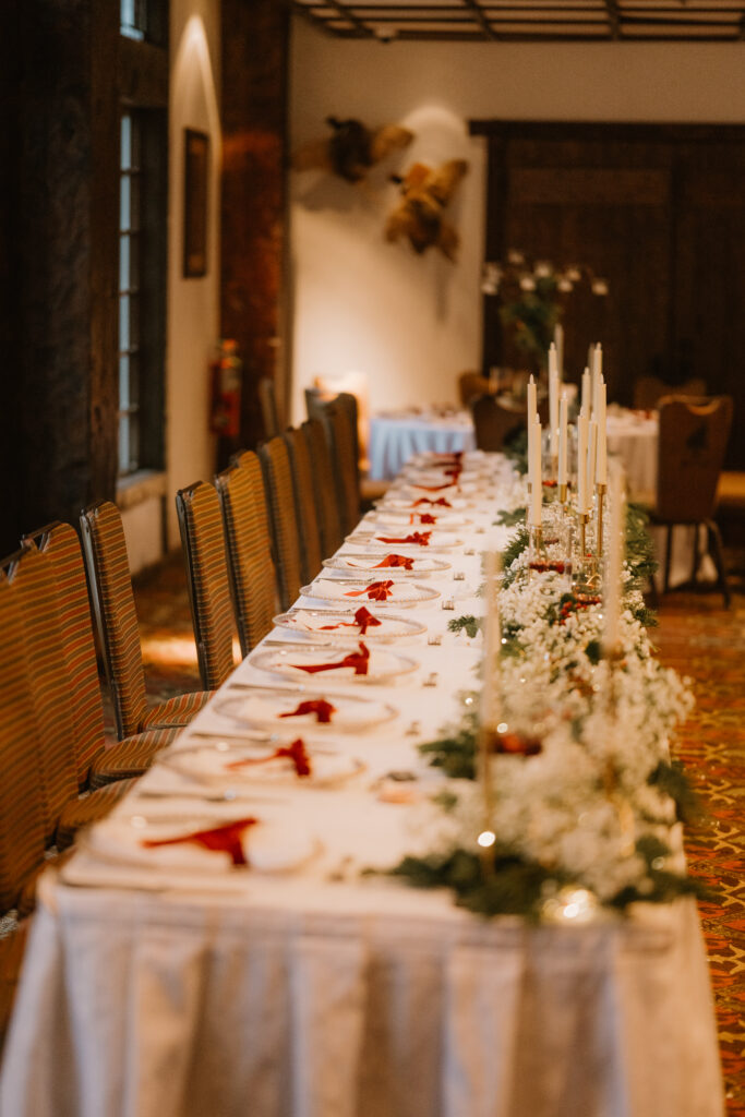 winter wedding reception decoration 