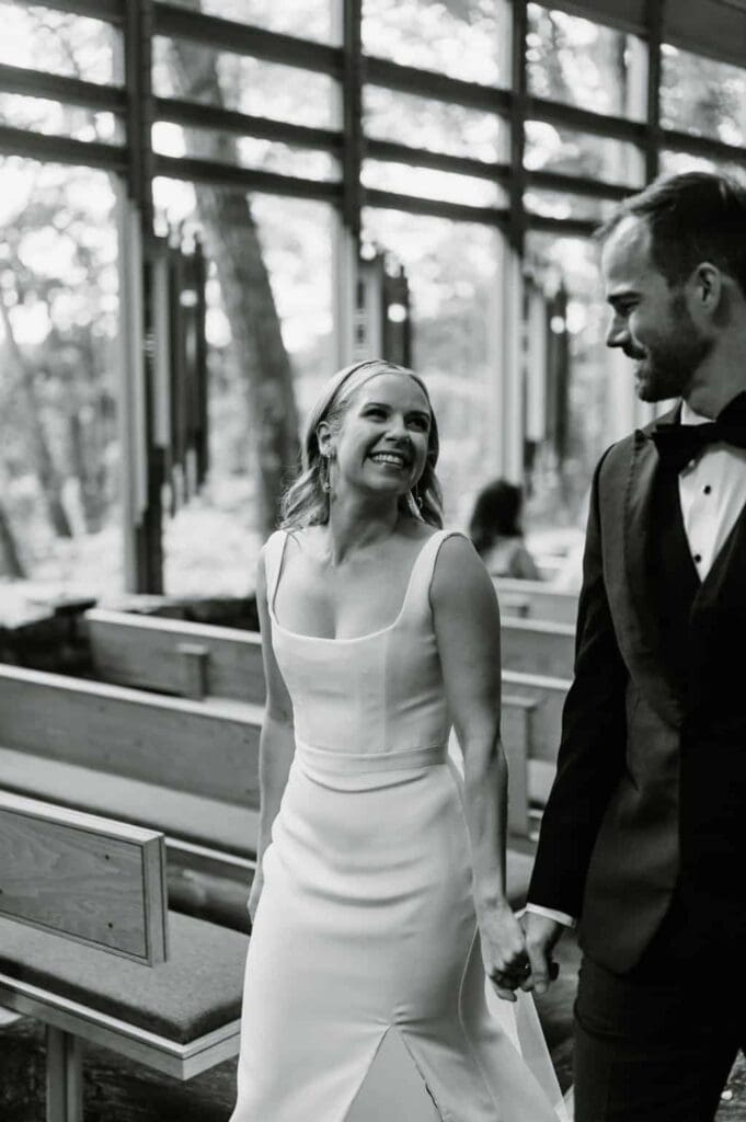 bride looking at groom in eureka springs wedding