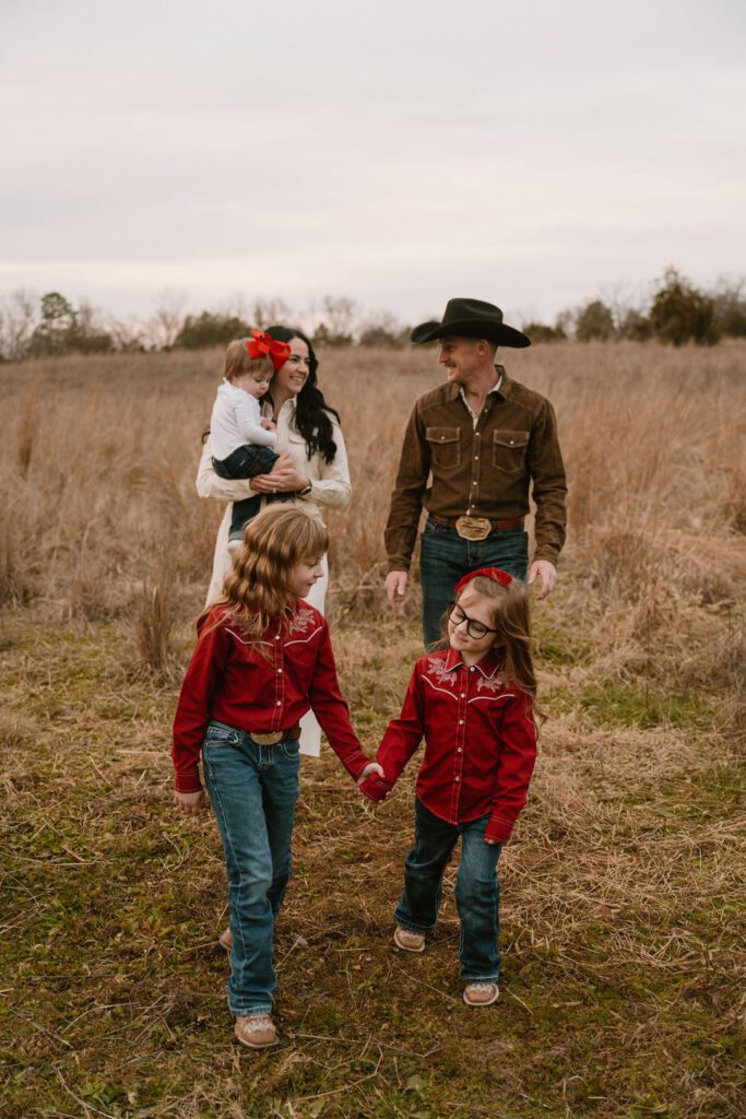family taking photos in branson missouri