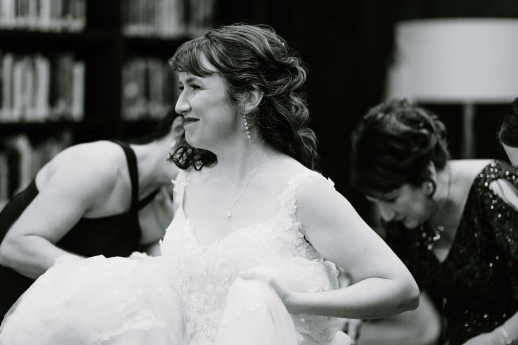 bride getting ready at wedding