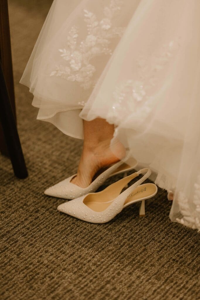 bride getting ready at wedding