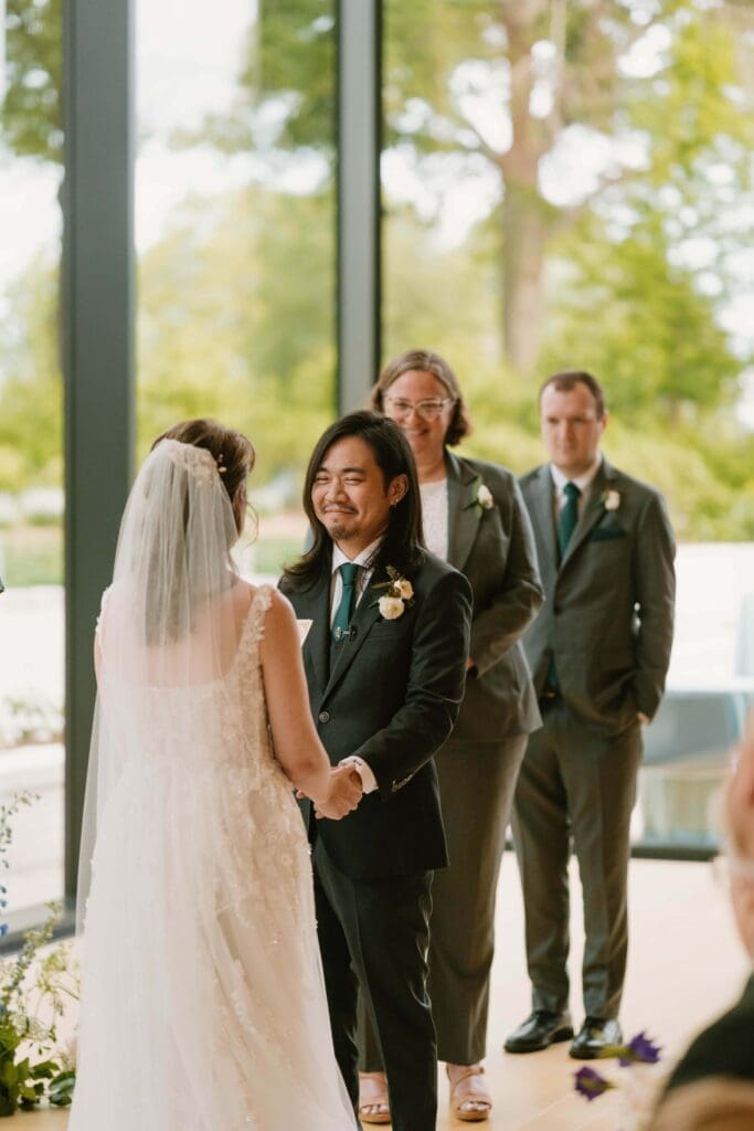 wedding ceremony at arkansas museum of fine arts