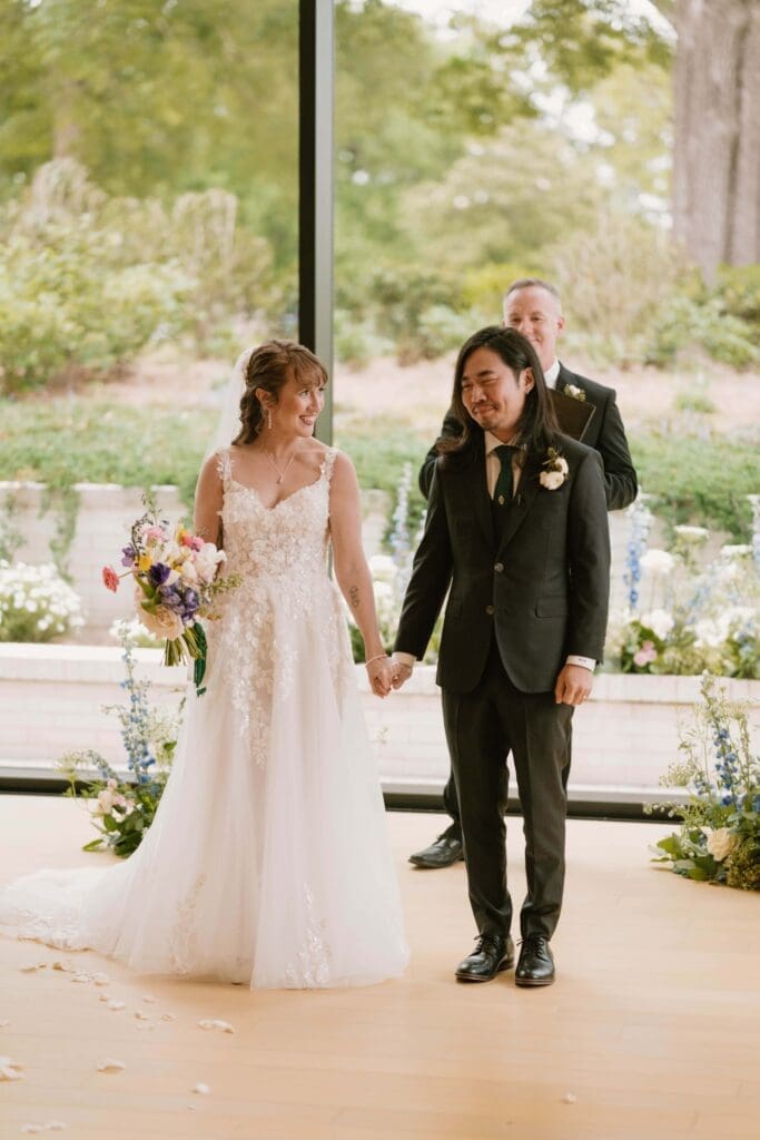 wedding ceremony at arkansas museum of fine arts
