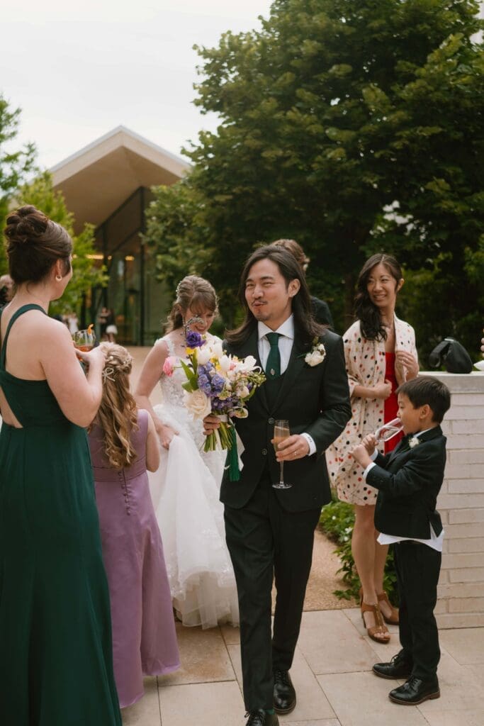 wedding ceremony at arkansas museum of fine arts
