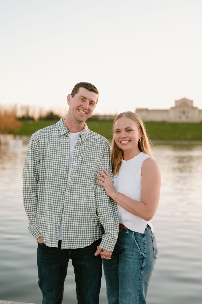 engagement pictures at grand basin forest park stl