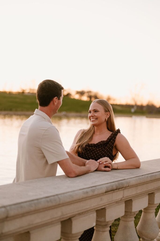 engagement pictures at grand basin forest park stl