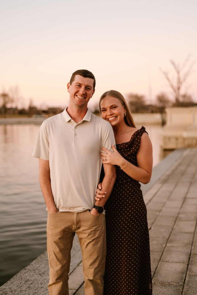 engagement pictures at grand basin forest park stl