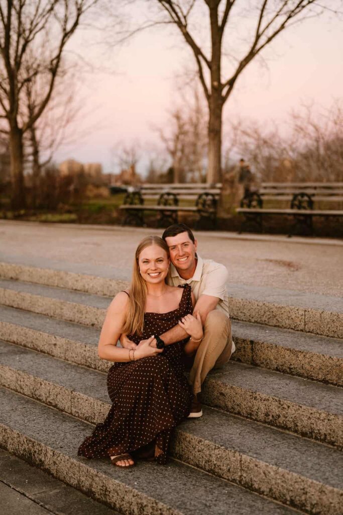 engagement pictures at grand basin forest park stl