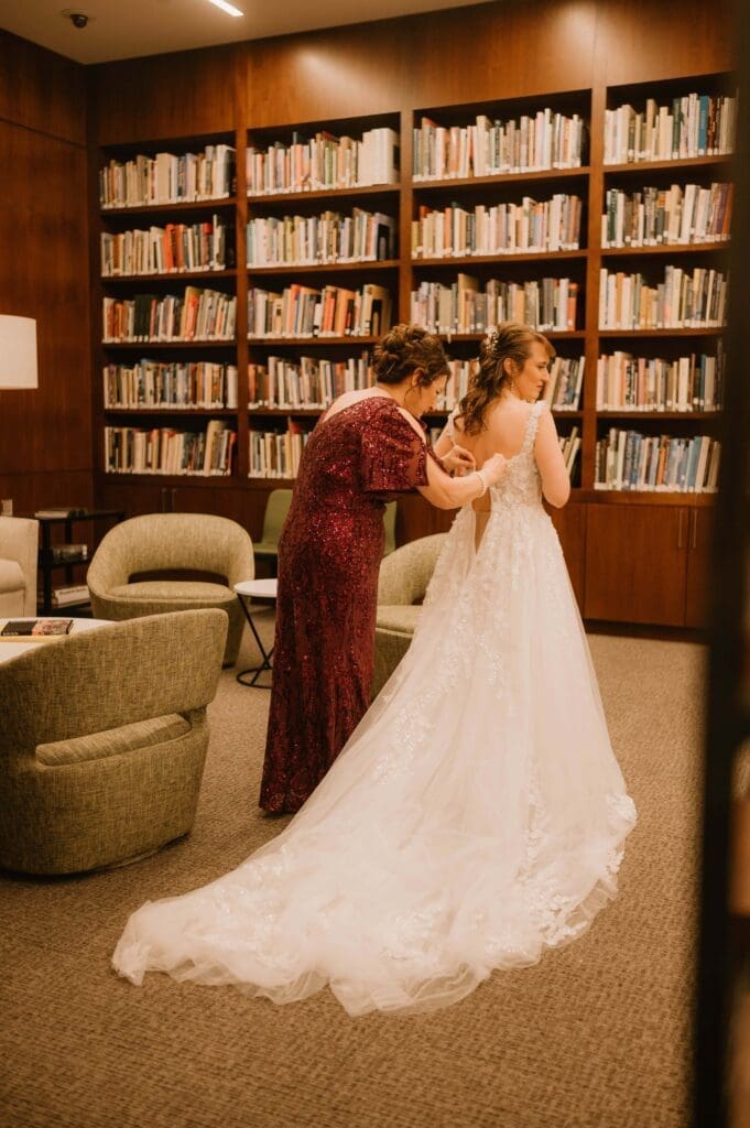 bride getting ready at wedding