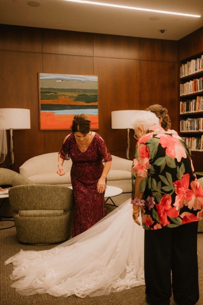 bride getting ready at wedding