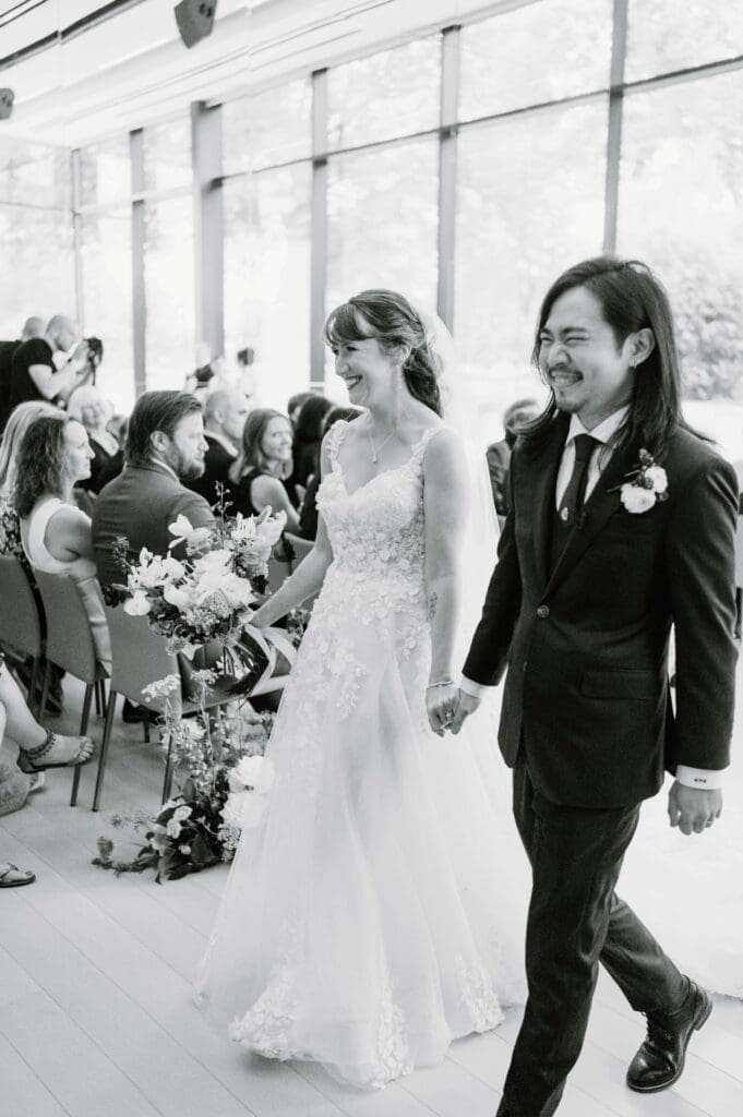 wedding ceremony at arkansas museum of fine arts