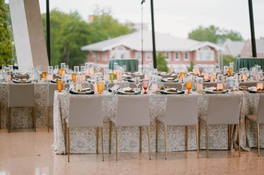 wedding reception details at arkansas museum of fine arts in little rock 