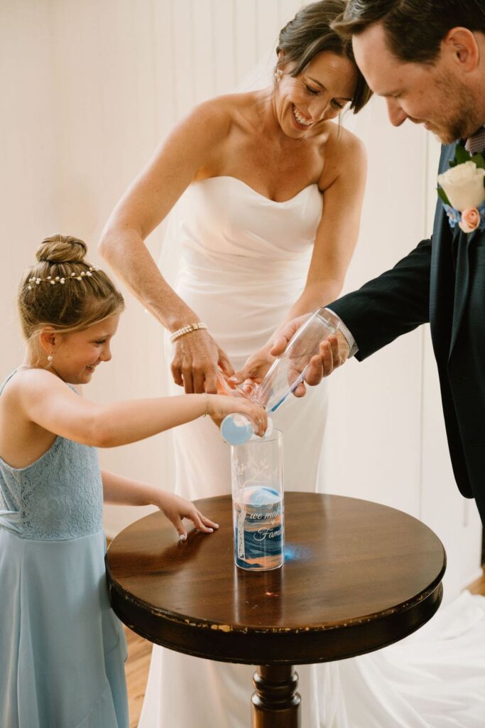 sand ceremony during wedding at big cedar