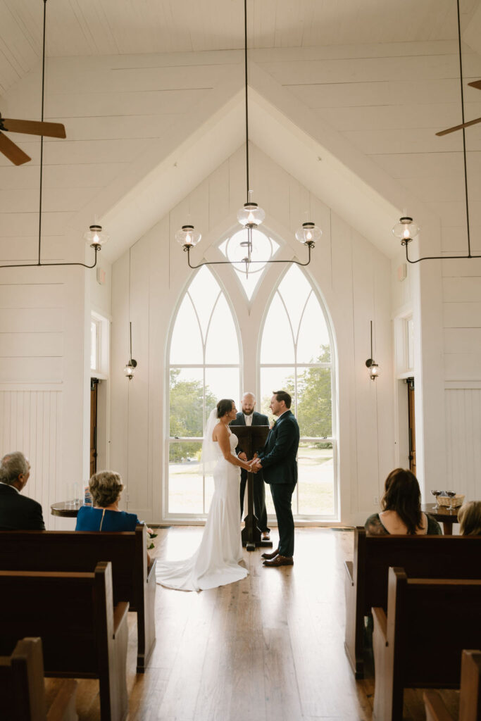 wedding ceremony at garden chapel big cedar